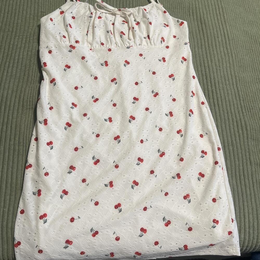 White Mini Dress With Red